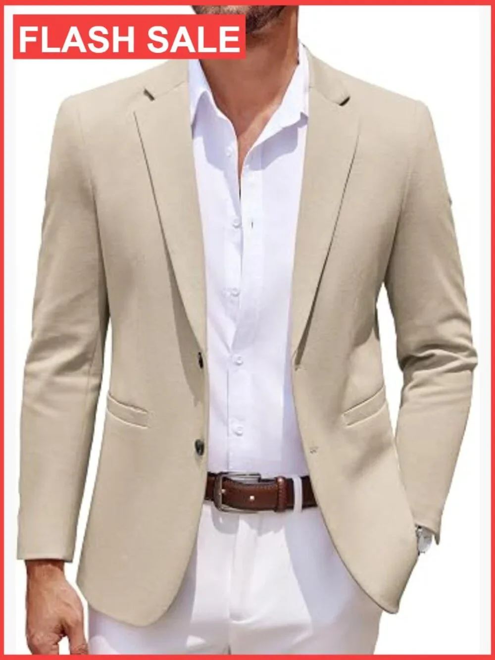Men's Casual Knit Sport Coat Blazer Slim Fit Two Button Notched Lapel